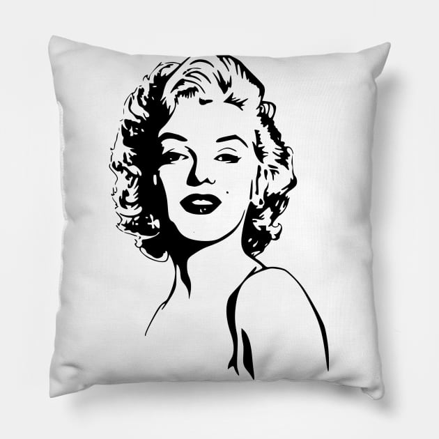 Marilyn Monroe lovers Gift T-shirt Retro vintage Pillow by MIRgallery