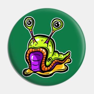 Slimey Cartoon Slug Mr Green Pin