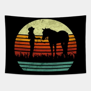 Horses equestrian girl Tapestry