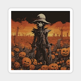 Halloween Skeleton Scarecrow Magnet