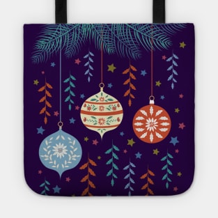 Folk Art Christmas Ornaments Tote