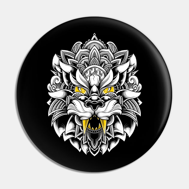 Ornate Tiger Pin by GODZILLARGE