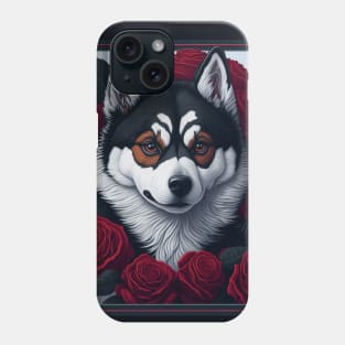 Alaskan Klee Kai red roses Phone Case