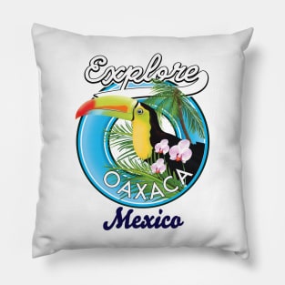 explore Oaxaca mexico travel logo Pillow