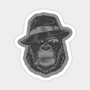 Smoking Gorilla with Hat Magnet