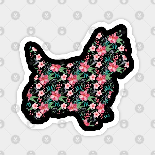 Floral Yorkshire Terrier design. Perfect present for mother dad friend him or her Magnet by SerenityByAlex