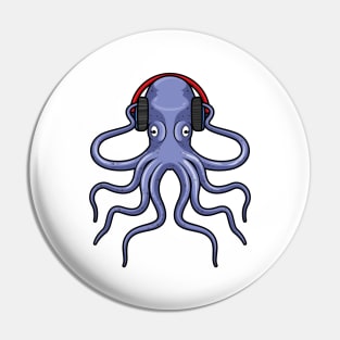 Octopus at Music with Headphone Pin