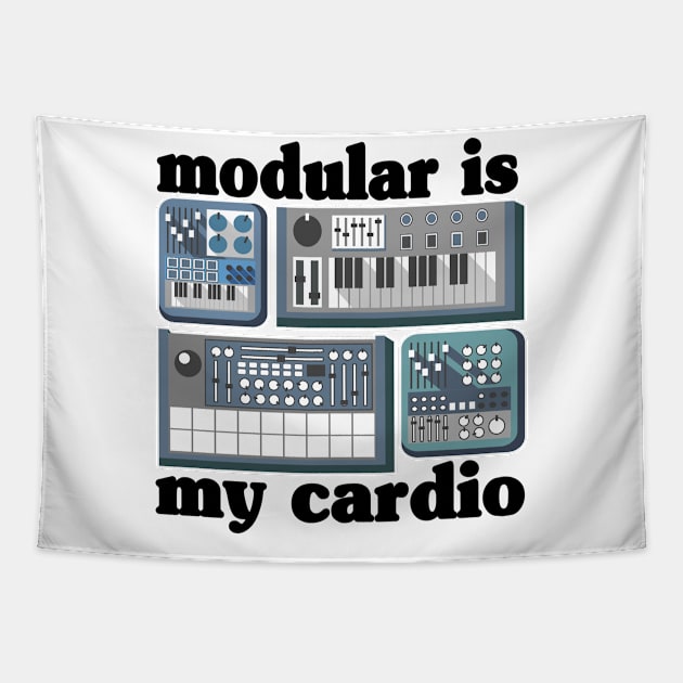 Analog Modular Is My Cardio Synthesizer Synth Sound Retro Tapestry by Kuehni