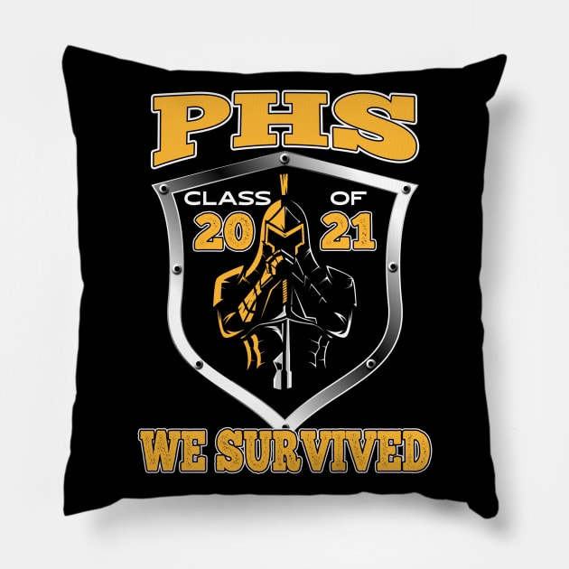 Parkville High School Knights Class of 2021 We Survived Design Pillow by Joaddo