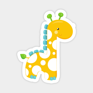 Cute Giraffe, Baby Giraffe, Yellow Giraffe, Animal Magnet