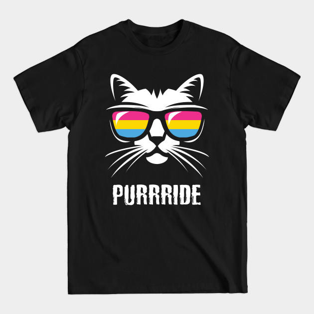 Disover Pansexual Pride Flag Cat Sunglasses LGBT Equality - Pansexual - T-Shirt