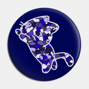 Cat Jewel Art - Stay Pawsitive (blue) Pin