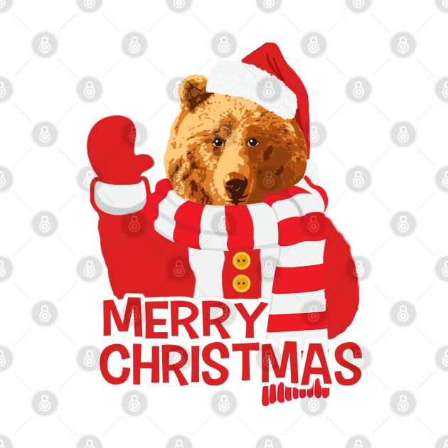 Funny Bear Santa Claus Merry Christmas by dnlribeiro88