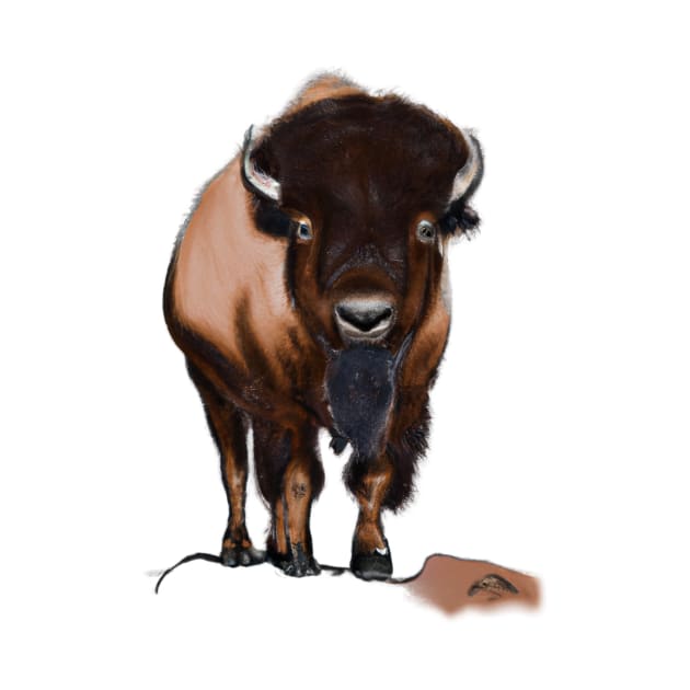 Cute Bison Drawing by Play Zoo