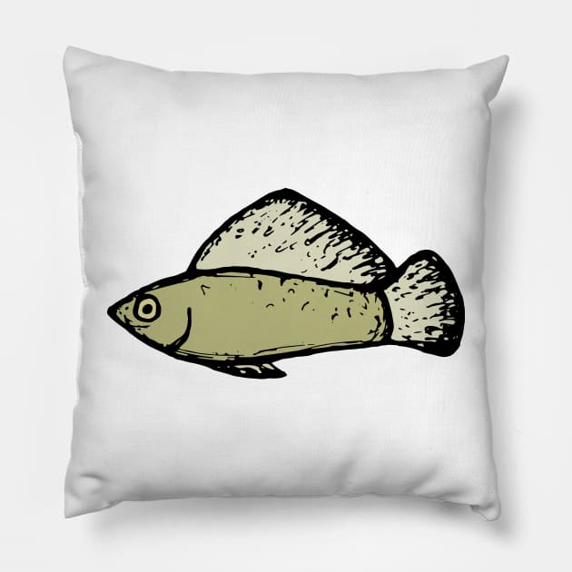 Sailfin Molly - freshwater aquarium fish Pillow by DigitalShards