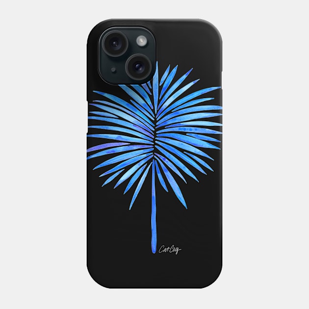 fan palm blue Phone Case by CatCoq