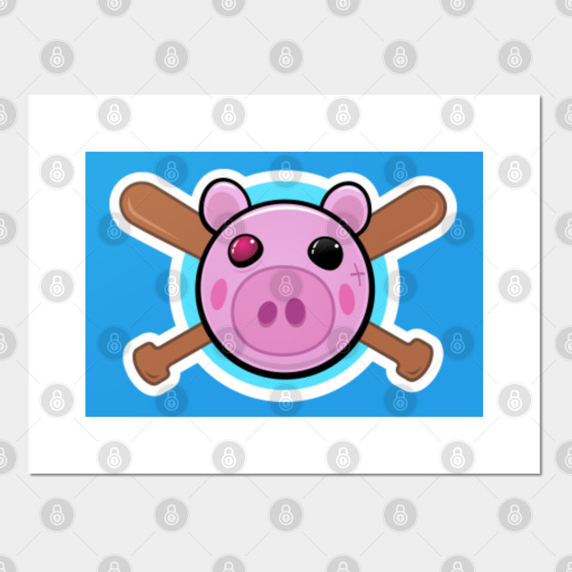 Piggy Pig Video Game Character Roblox Piggy Merch Posters And Art Prints Teepublic - cool blue roblox character