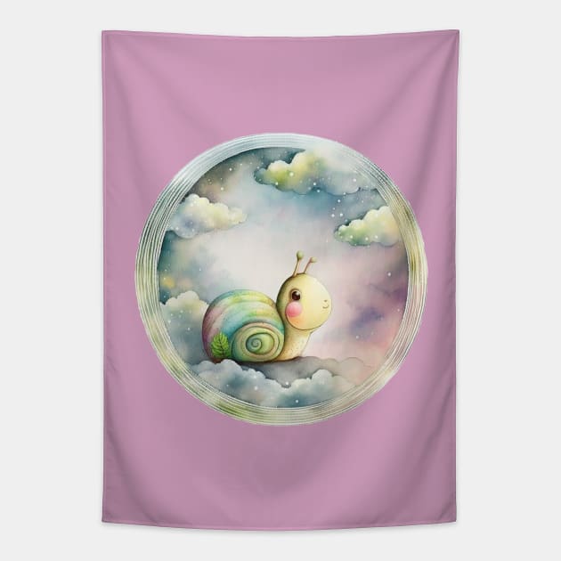 Cute snail, cartoon character Tapestry by NATLEX