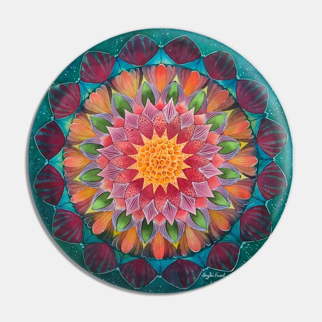 Green Mandala Pin by amyliafaizalart