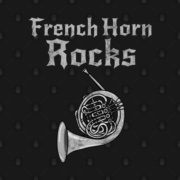 French Horn Rocks, Hornist Heavy Rock Brass Musician by doodlerob