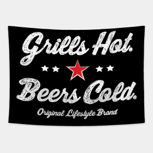 Grills Hot. Beers Cold. : Grill Master Lifestyle Tapestry