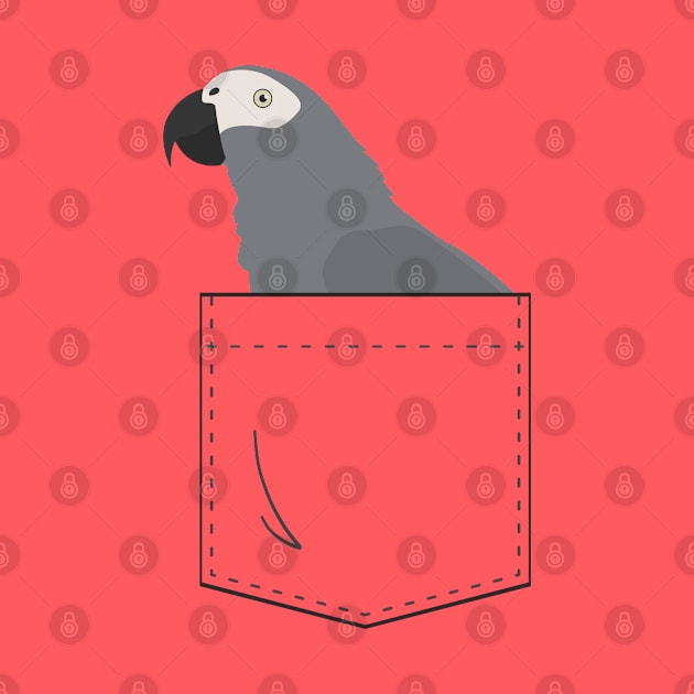 African Grey Parrot In Your Front Pocket by Einstein Parrot