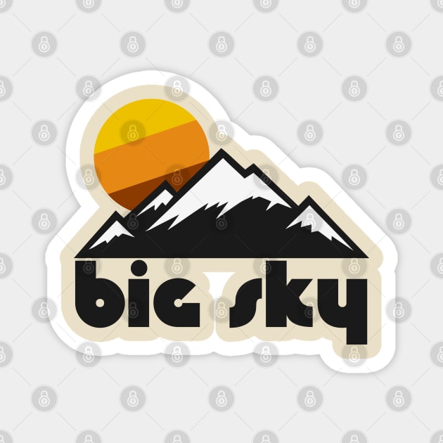 Retro Big Sky Montana ))(( Tourist Souvenir Travel Design Magnet by darklordpug