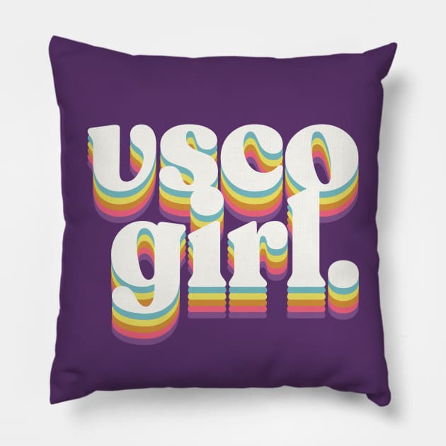 VSCO Girl /// Retro Typography Design Pillow by DankFutura