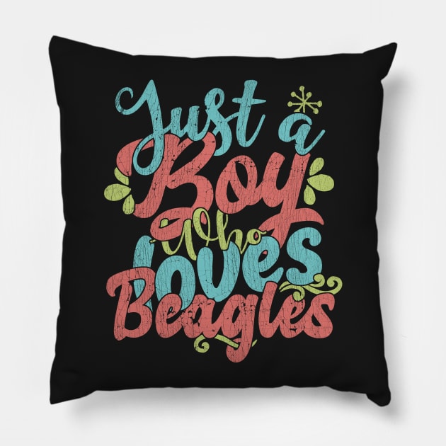 Just A Boy Who Loves Beagles dog Gift graphic Pillow by theodoros20