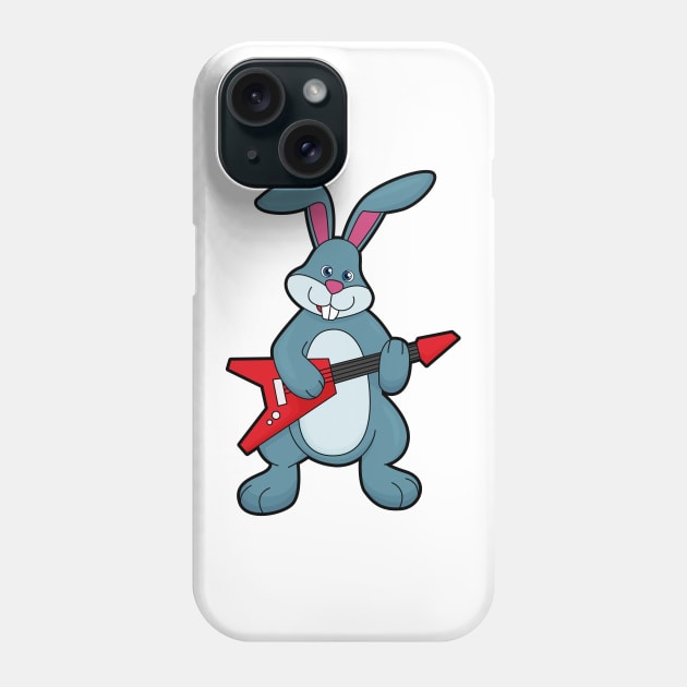 Rabbit at Music with Guitar Phone Case by Markus Schnabel