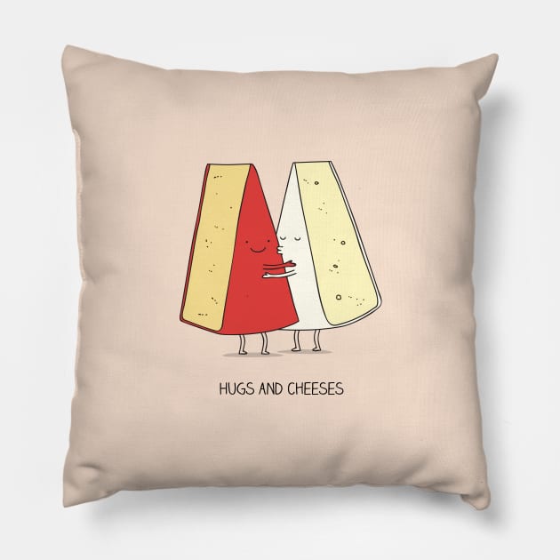 Hugs and cheeses Pillow by milkyprint