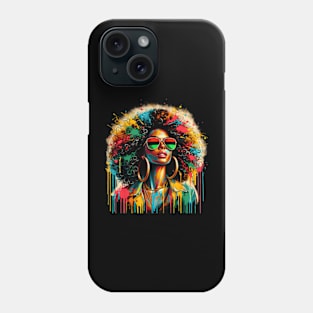 Juneteenth Black Womens  Afro African Melanin Dripping Phone Case