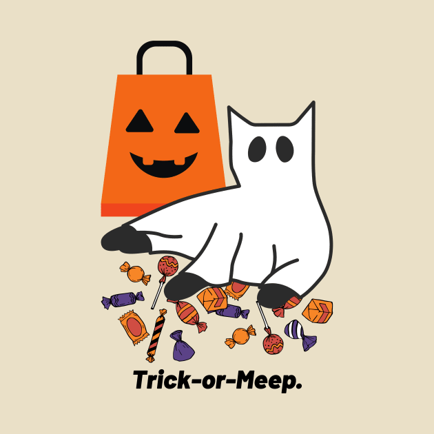 Trick-or-meep Ghost Cat by TheMavenMedium