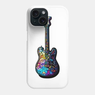 Vintage Stained Glass Guitar Gifts Guitarist Concert Guitar Phone Case