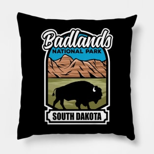 Badlands National Park South Dakota Bison Pillow