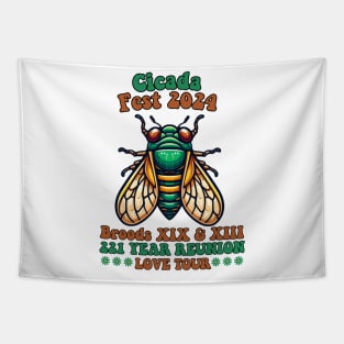 Entomology funny Cicada Fest 2024 Broods XIX Cicada Lover XII Tapestry