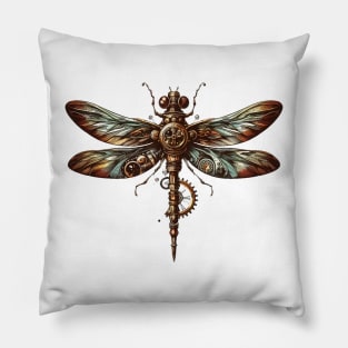 Artsy Steampunk Dragonfly Pillow