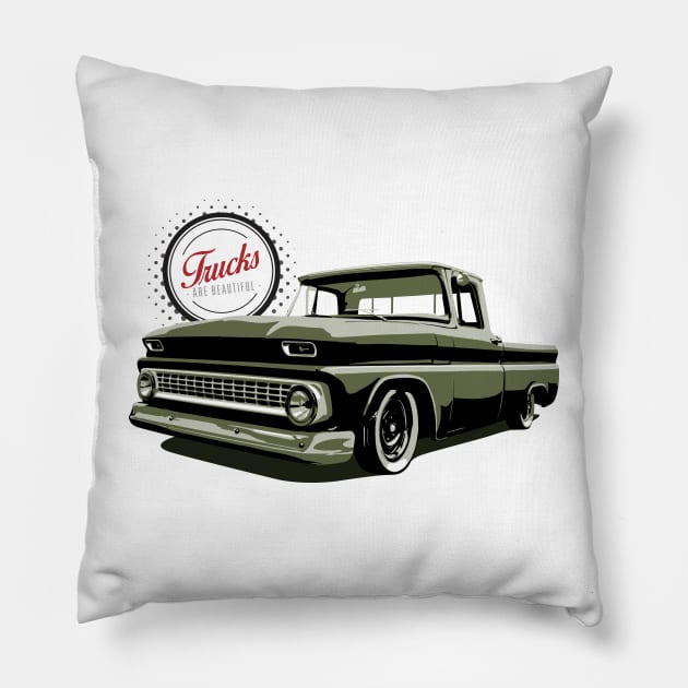 1963 Chevrolet C10 Pickup Truck Pillow by 6thGear