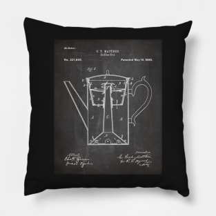 Coffee Percolator Patent - Coffee Lover Kitchen Décor Art - Black Chalkboard Pillow
