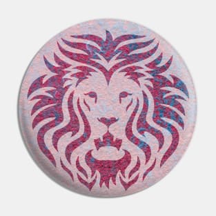 'KING' Lion Head - Fuchsia Pin