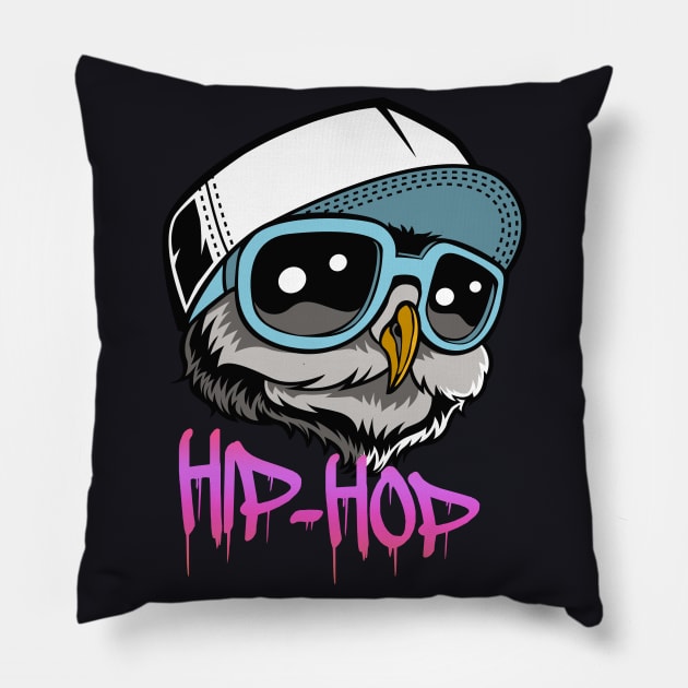 Hip Hop Owl Urban Shirts Pillow by Foxxy Merch