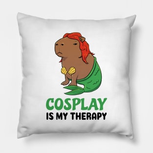 Cosplay is my therapy Capybara Mermaid Pillow