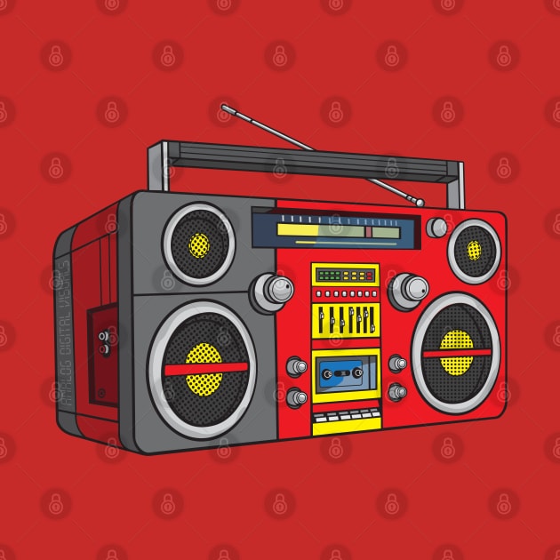 Boombox (Red + Dark Silver Colorway) Analog / Music by Analog Digital Visuals