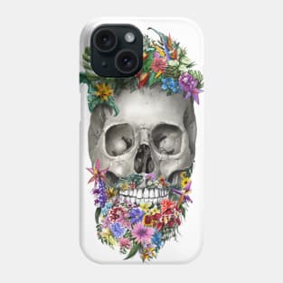 floral hipster skull Phone Case