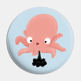 Cute pink baby octopus cartoon humour Pin