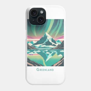 Travel Vintage Retro - Aurora over Greenland Phone Case