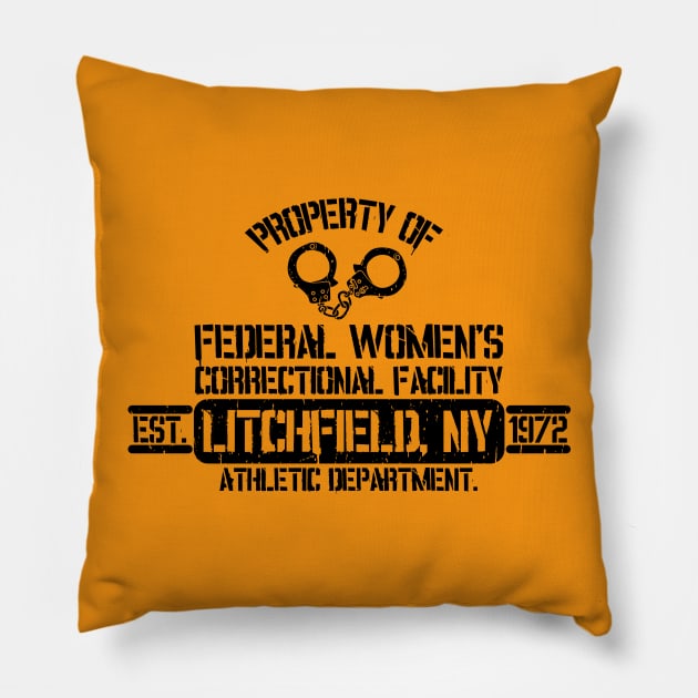 Litchfield - Athletic Dept - Orange is the New Black Pillow by Ryans_ArtPlace