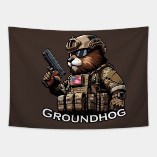 Tactical Groundhog Tapestry