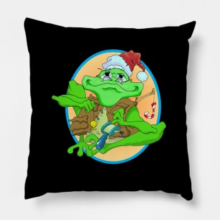 Frog gone fishing Pillow