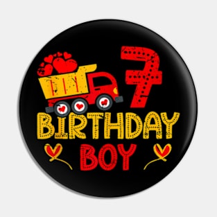 7Th Birthday Boy 7 Truck Dump Construction Birthday Boys Pin